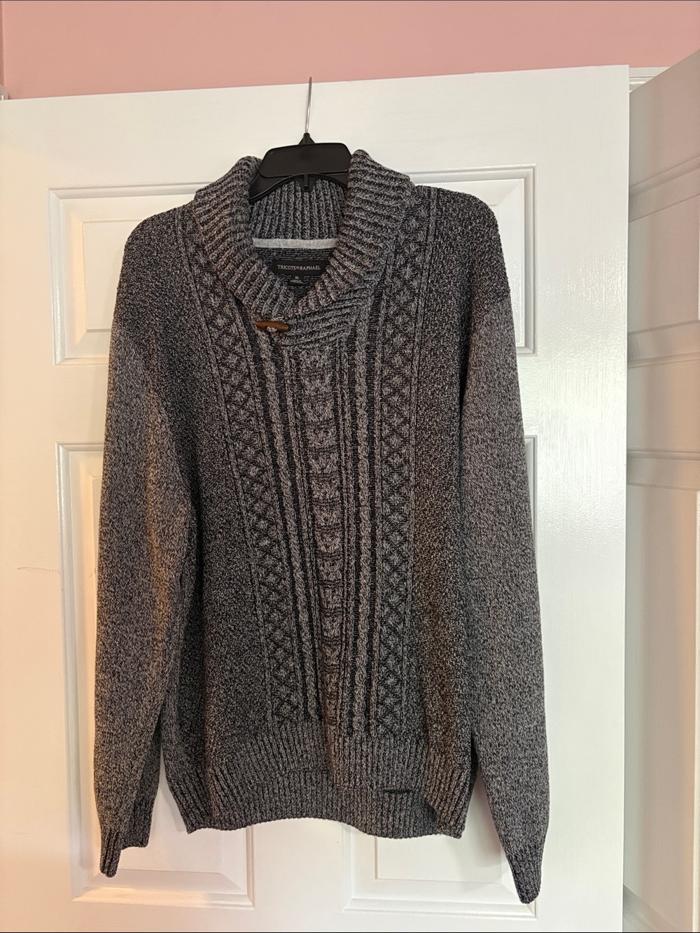 Textured Cable-Knit Turtleneck Sweater - Gray